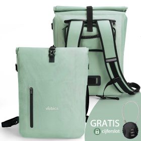 Waterdichte Fietstas + Laptop vak - Ebike Rugzak & Pakaftas 28L - Mint