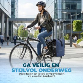 Alternative view of Vebics Dubbele Fietstas - 100% Waterdicht - 48L- Donkerblauw